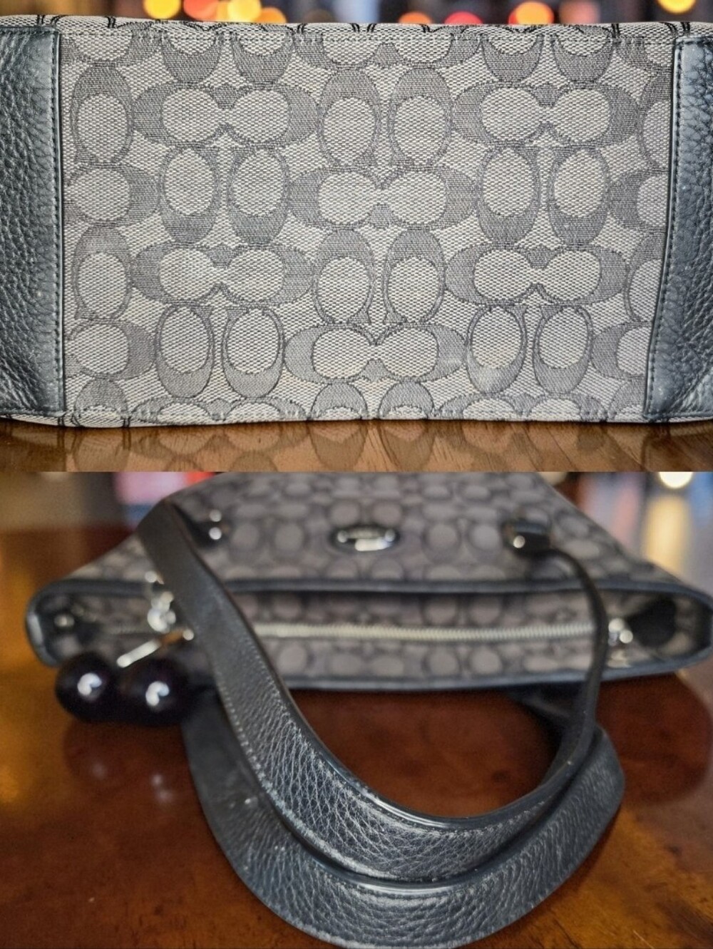 Coach Outline Signature Zip Top Tote (Style F58282) & Coach Corner Zip Wristlet - Picture 6 of 15